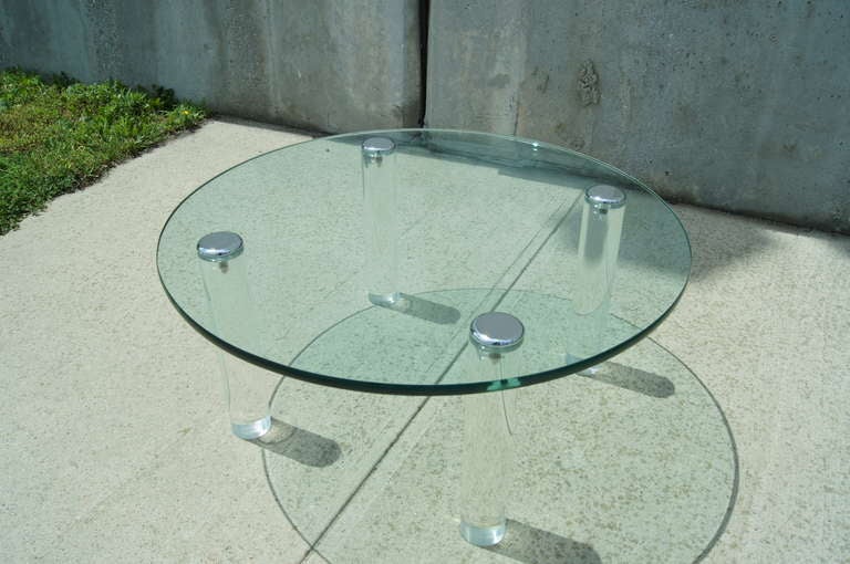 Glass and Lucite Coffee Table by Pace In Good Condition In Dorchester, MA