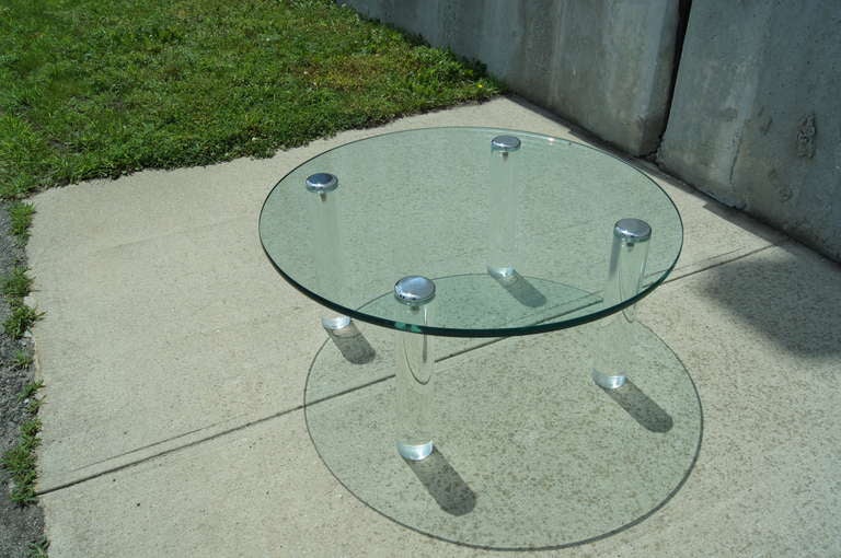 American Glass and Lucite Coffee Table by Pace