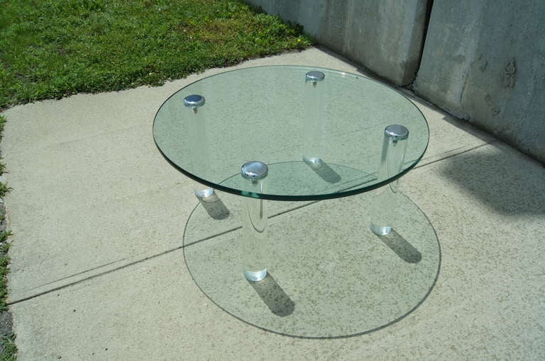 Mid-Century Modern Glass and Lucite Coffee Table by Pace