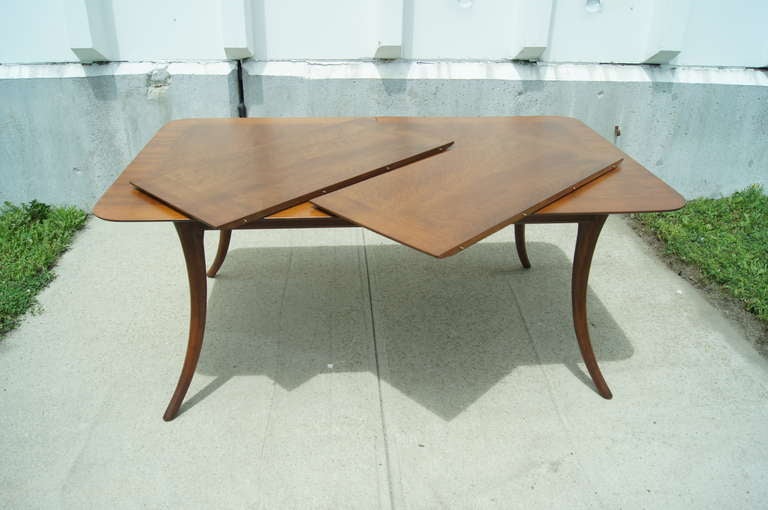 Mid-20th Century Saber-Leg Dining Table and Chairs by T.H. Robsjohn-Gibbings for Widdicomb