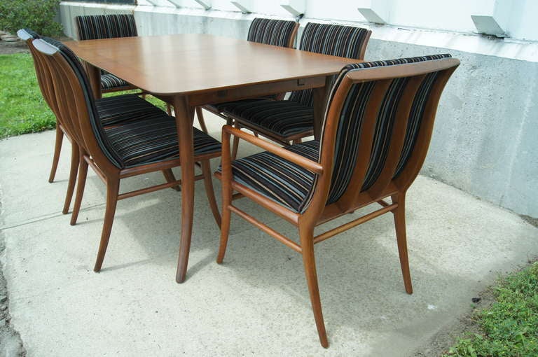 Saber-Leg Dining Table and Chairs by T.H. Robsjohn-Gibbings for Widdicomb 2