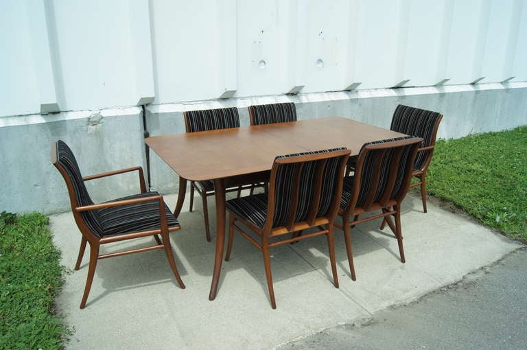 Mid-Century Modern Saber-Leg Dining Table and Chairs by T.H. Robsjohn-Gibbings for Widdicomb