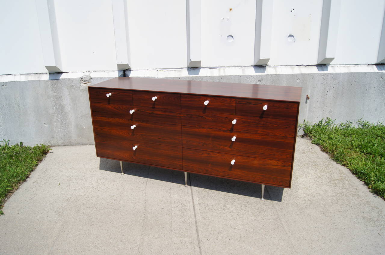 Mid-Century Modern Early Thin Edge Ten-Drawer Rosewood Dresser by George Nelson for Herman Miller