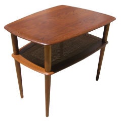 Danish Teak and Rattan Side Table