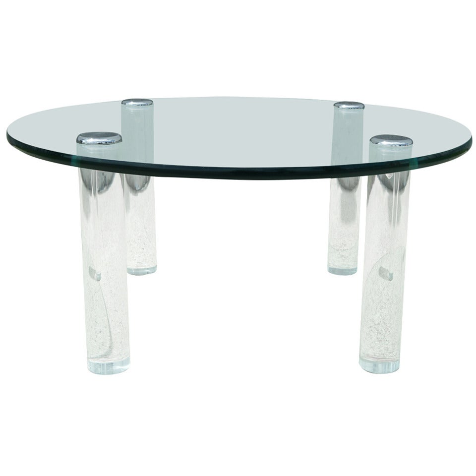 Glass and Lucite Coffee Table by Pace