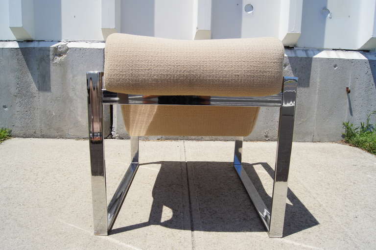 Late 20th Century Chrome-Framed Lounge Chair after Milo Baughman for Pace For Sale