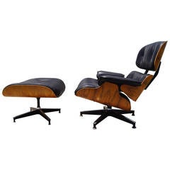 Vintage Lounge Chair and Ottoman by Eames for Herman Miller, Model 670/671