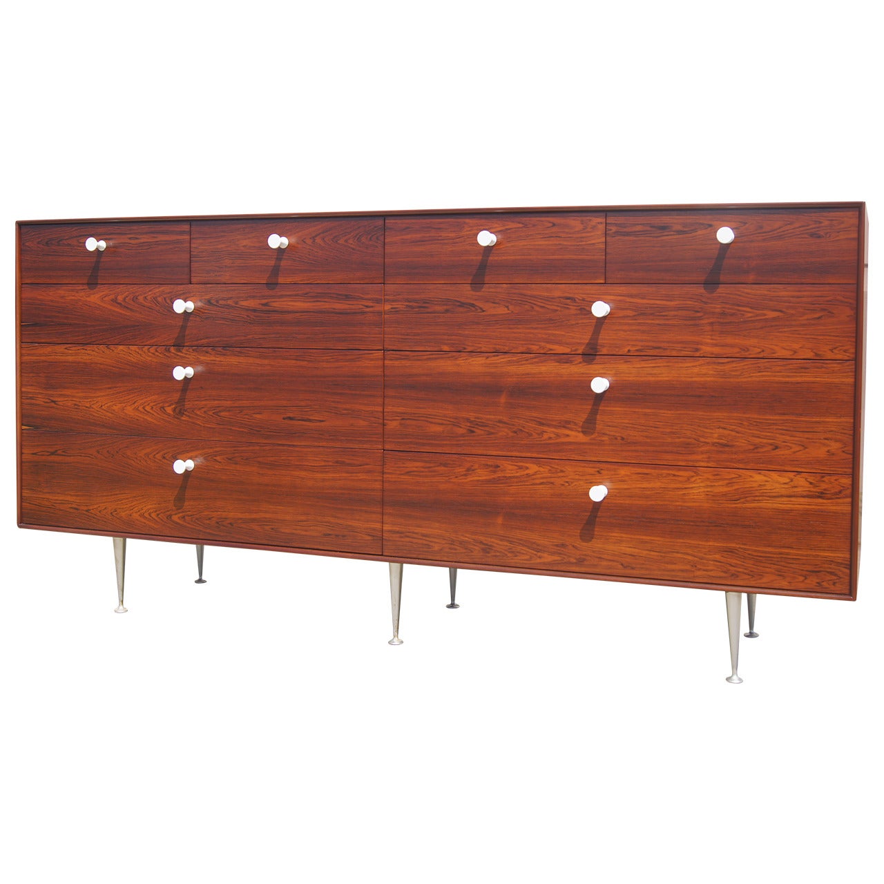 Early Thin Edge Ten-Drawer Rosewood Dresser by George Nelson for Herman Miller
