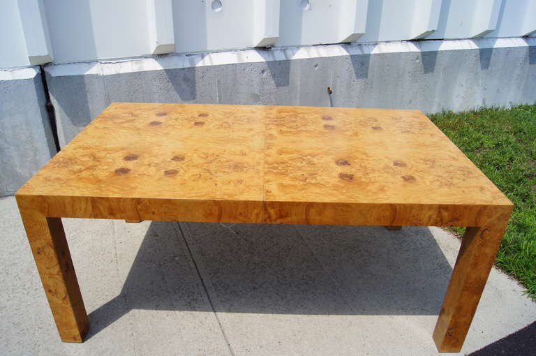 milo baughman burl wood dining table