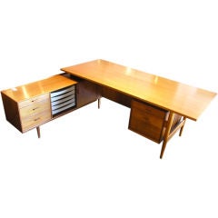 L Shaped Teak Desk by Arne Vodder