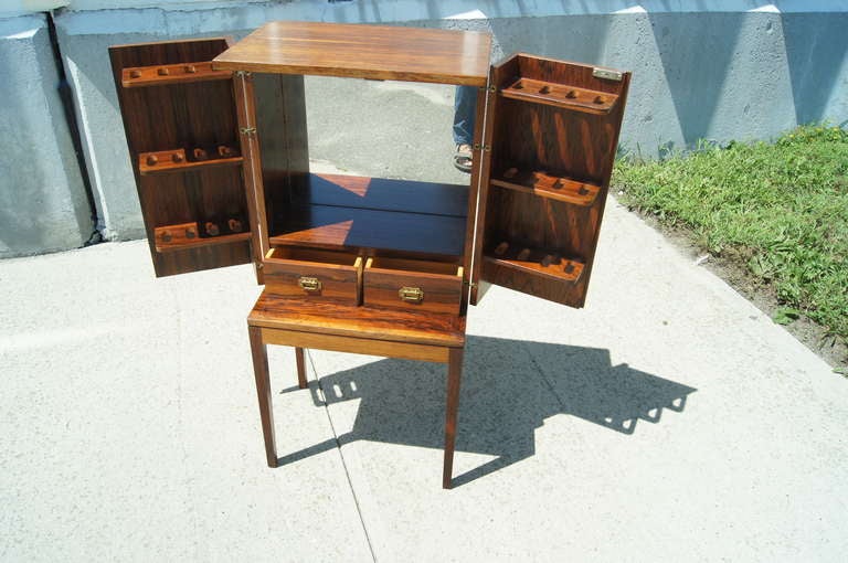 Small Rosewood Smoking Cabinet by Ole Wanscher In Excellent Condition In Dorchester, MA