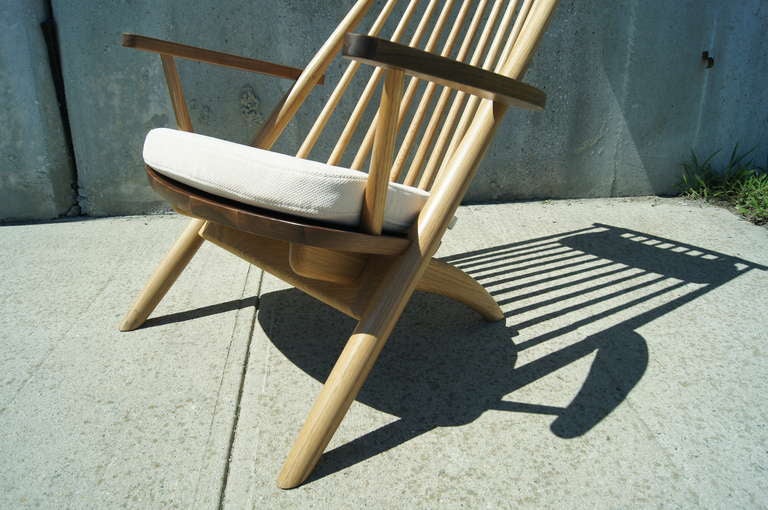 Finnish Oak and Walnut Lounge Chair and Ottoman by Tateishi Shoiji