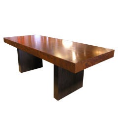 Vintage English Walnut Burl Dining Table by Toby Winteringham