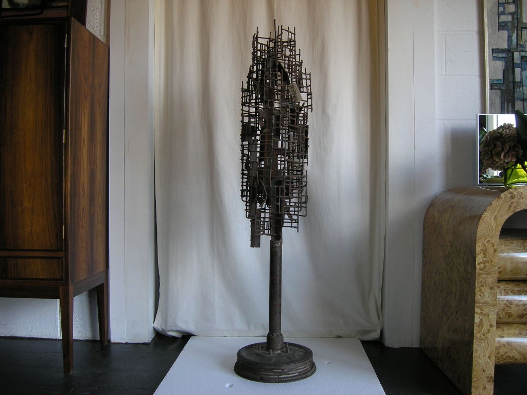 Abstract Brutalist Iron Sculpture In Good Condition For Sale In Dorchester, MA
