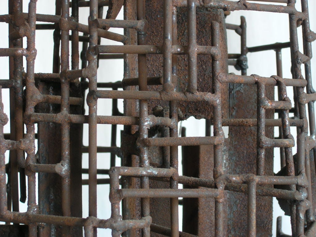 Mid-20th Century Abstract Brutalist Iron Sculpture For Sale