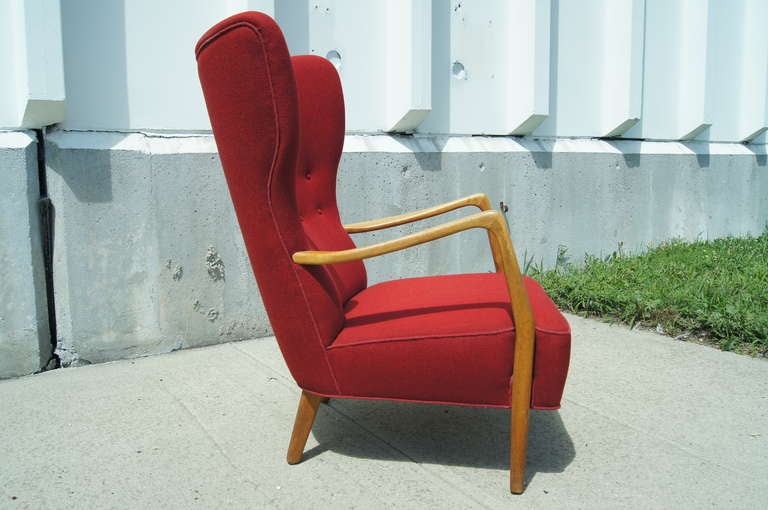 Danish Highback Armchair In Excellent Condition In Dorchester, MA