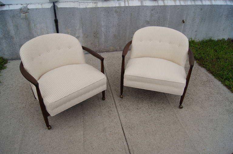 Walnut Pair of Armchairs by Ib Kofod-Larsen