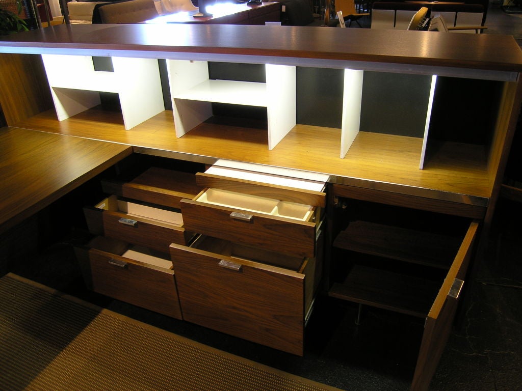 L Shaped Desk And Credenza By George Nelson For Herman Miller At 1stdibs American L Shaped Desk And Credenza By George Nelson For Herman Miller