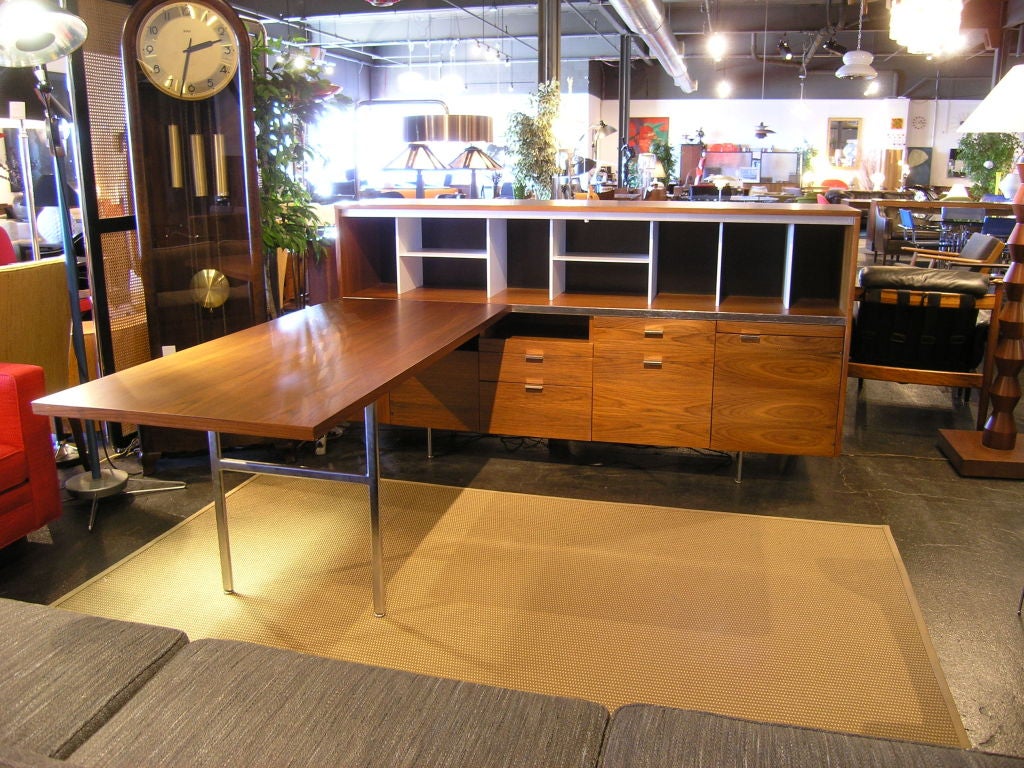 20th Century L Shaped Desk and Credenza by George Nelson for Herman Miller