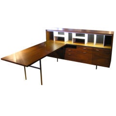 L Shaped Desk and Credenza by George Nelson for Herman Miller