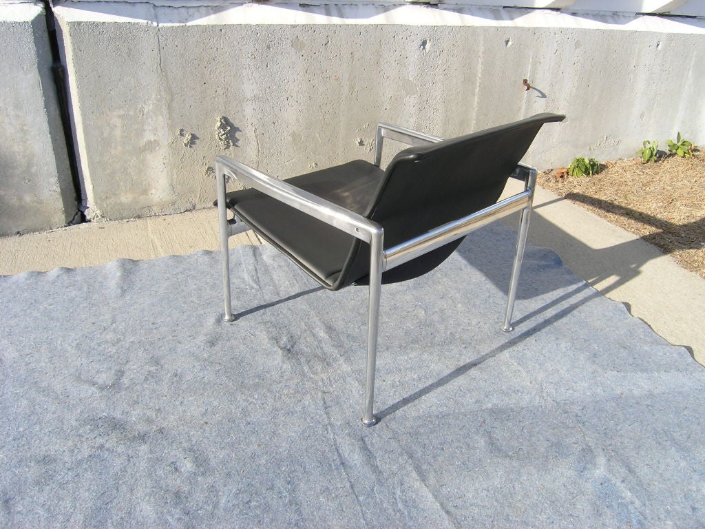American Aluminum and Leather 1966 Collection Lounge Chair by Richard Schultz for Knoll For Sale