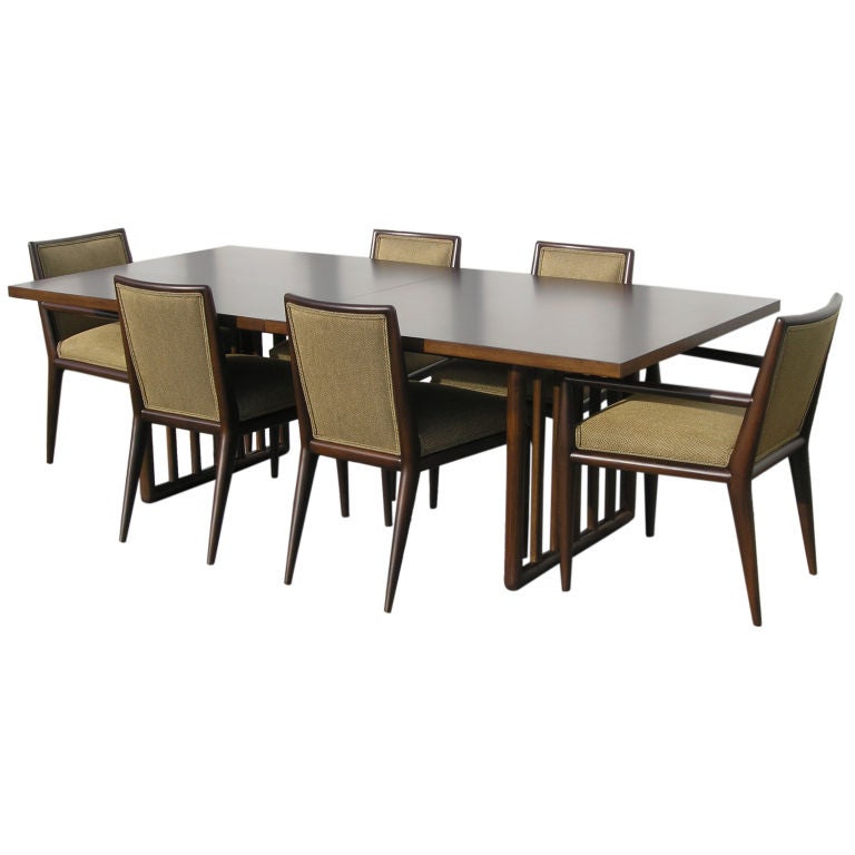 Dining Table with Six Chairs by T. H. Robsjohn-Gibbings for Widdicomb