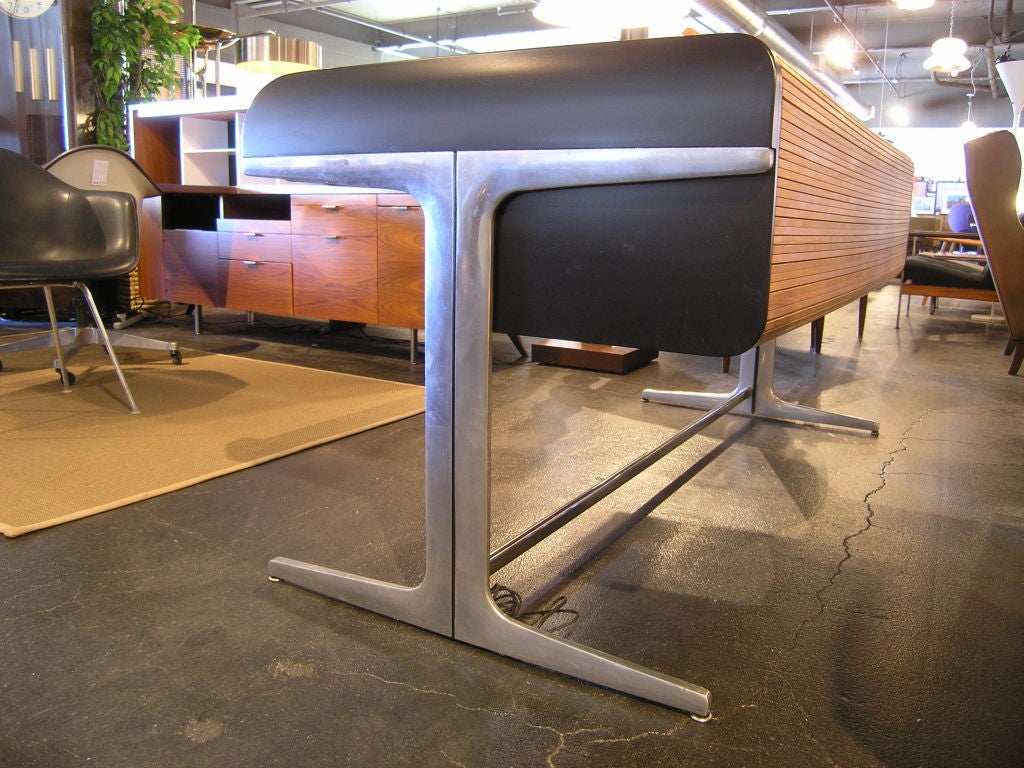 Walnut Action Office Roll Top Desk by George Nelson for Herman Miller