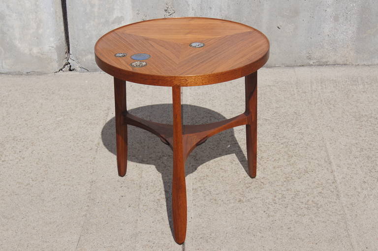 Occasional Table with Natzler Tiles by Edward Wormley for Dunbar In Excellent Condition In Dorchester, MA