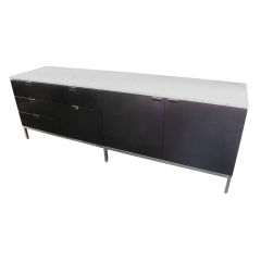 Credenza with Chrome Base and Marble top by Florence Knoll