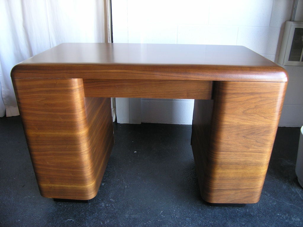 Bent Plywood Writing Desk by Paul Goldman for Plymold Corp. 3