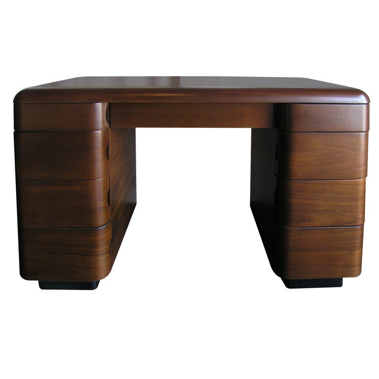 Bent Plywood Writing Desk by Paul Goldman for Plymold Corp.