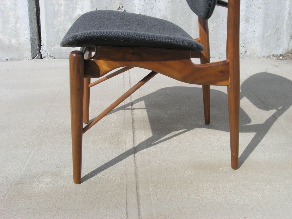 Scandinavian Modern Walnut Side Chair, Model NV-51 by Finn Juhl for Baker