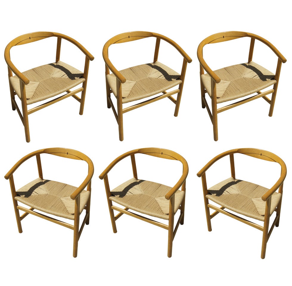Set of Six PP 203 Armchairs by Hans Wegner for PP Mobler