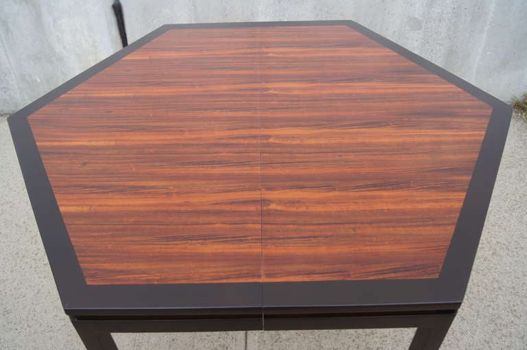 Mid-Century Modern Hexagonal Rosewood Dining Table with Extensions by Edward Wormley for Dunbar