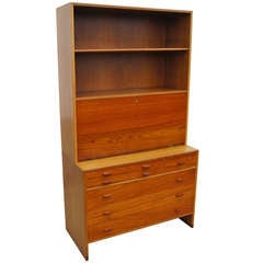 Two-Piece Cabinet with Secretary Desk by Hans Wegner