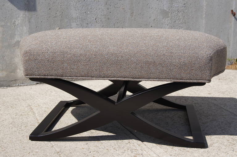 Modern Small Ebonized Bench by Angelo Donghia