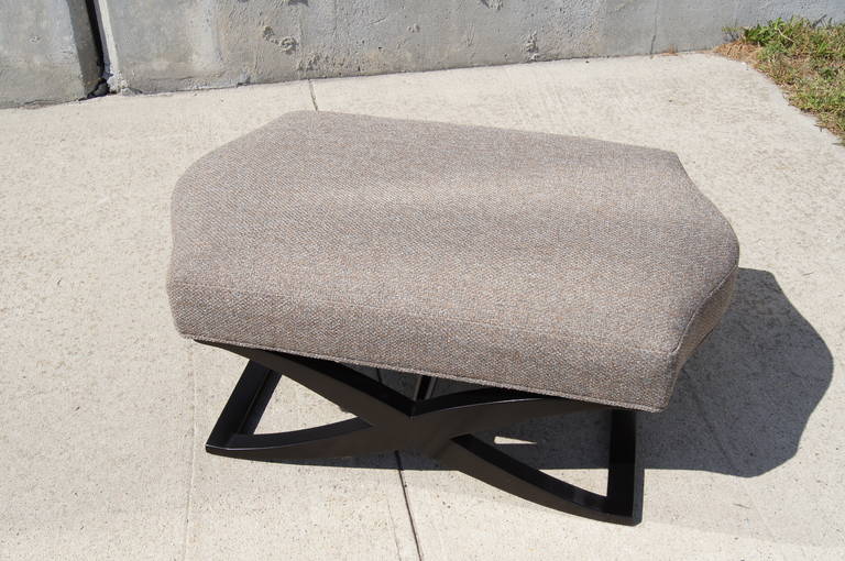 American Small Ebonized Bench by Angelo Donghia