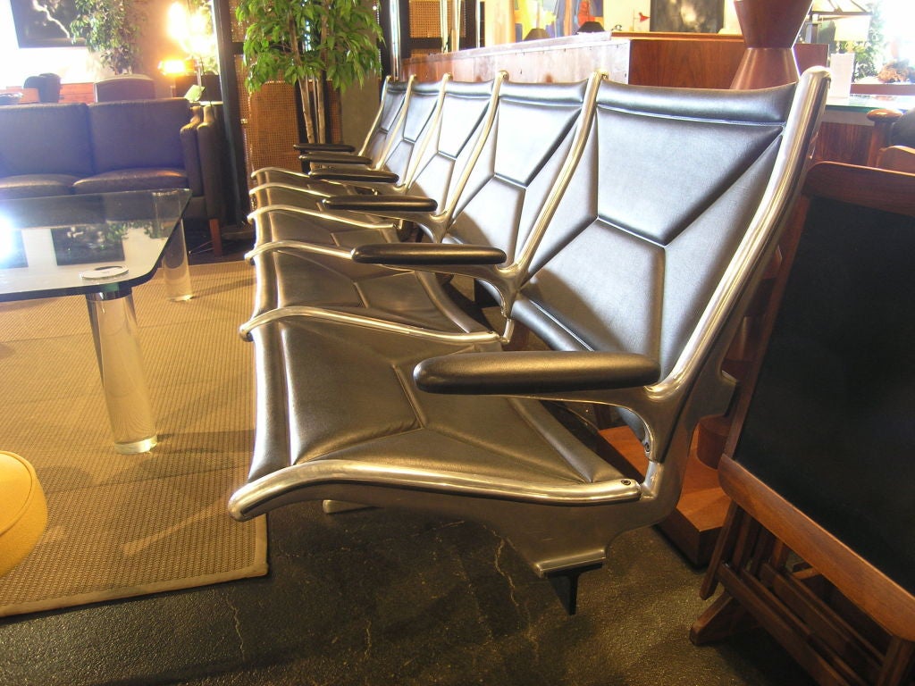 American 5-Seat Sling Airport Seating by Charles and Ray Eames