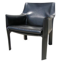 Black Leather CAB 414 chair by Mario Bellini for Cassina Italy