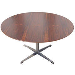 Round Rosewood Coffee Table by Arne Jacobsen