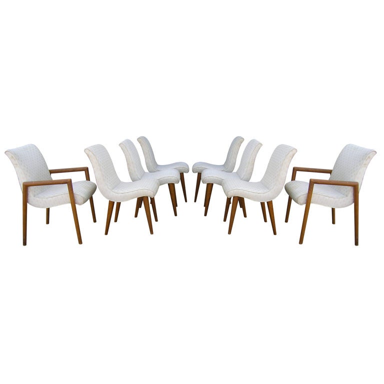 Set of 8 Dining Chairs by Russel Wright for Conant Ball