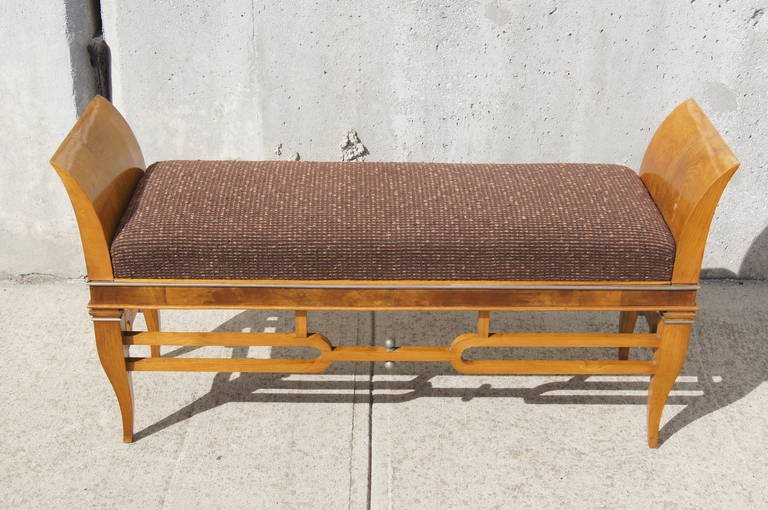 Mid-20th Century Upholstered Italian Art Deco Bench Attributed to Tomaso Buzzi