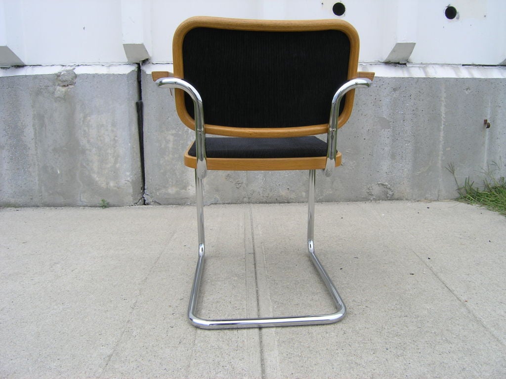 Set of Six Knoll Cesca Side Arm Chairs by Marcel Breuer In Good Condition In Dorchester, MA