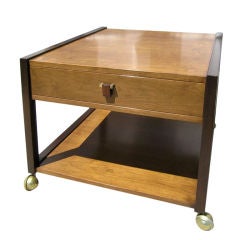 Two-Tone Side Table on Brass Casters by Edward Wormley for Dunbar 9