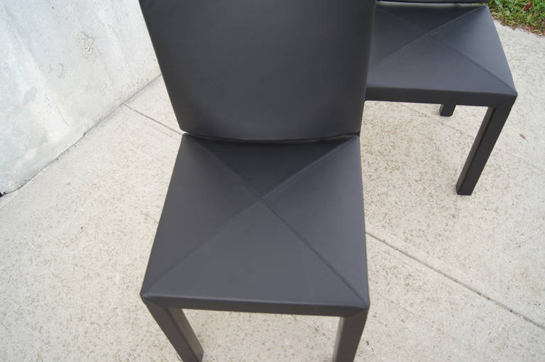 Paar Arcadia-Beistellstühle aus schwarzem Leder von Paolo Piva für B&B Italia im Zustand „Gut“ im Angebot in Dorchester, MA