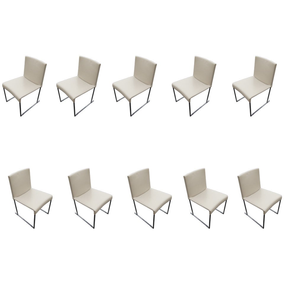 Set of Ten Solo Dining Chairs by Antonio Citterio for B&B Italia