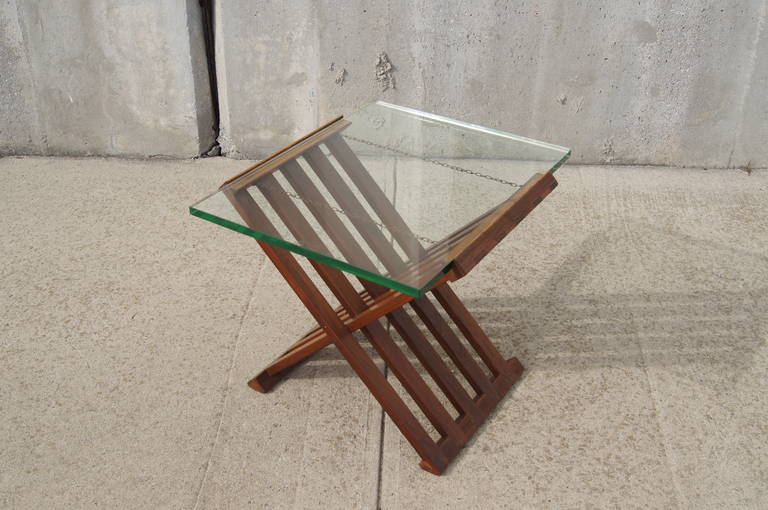 Mid-Century Modern Campaign Side Table by Edward Wormley for Dunbar