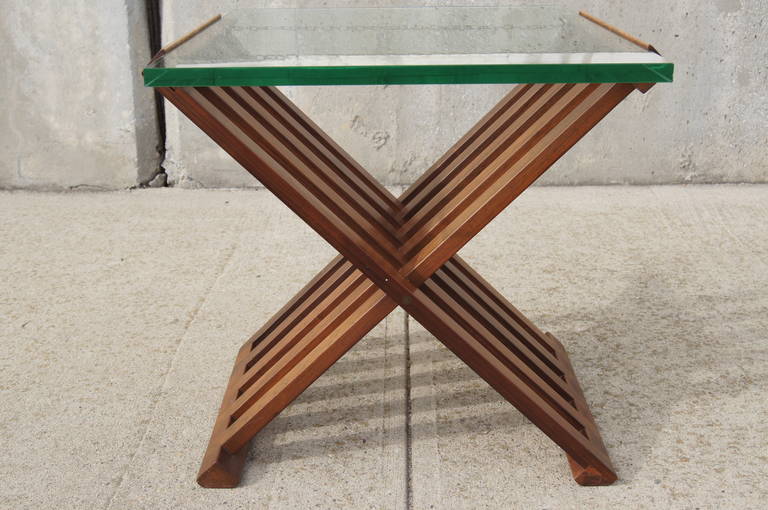Mahogany Campaign Side Table by Edward Wormley for Dunbar