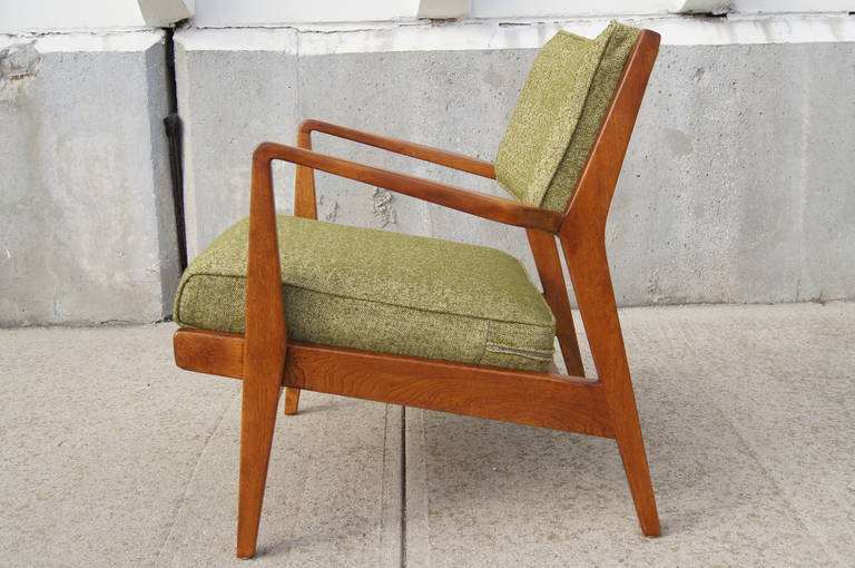 Mid-Century Modern Low Armchair, Model U-430, in Walnut by Jens Risom