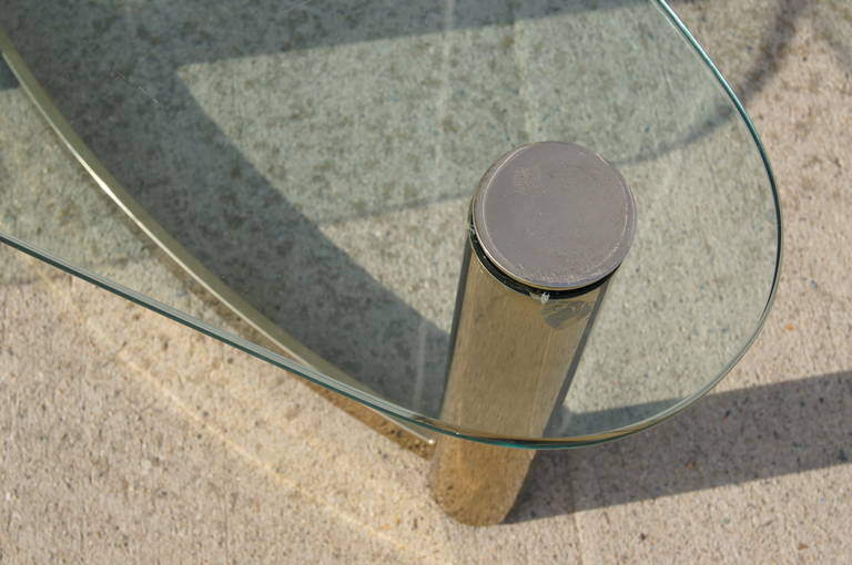 American Double Brass and Glass Coffee Table by Pace Collection
